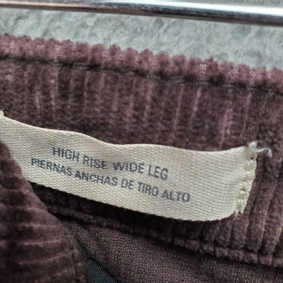 Universal Thread Jeans Womens 16 Brown High Rise Wide Leg Stretch Corduroy *NWT* - Picture 6 of 13